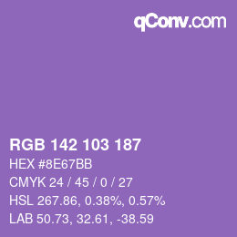 Color code: RGB 142 103 187 | qconv.com