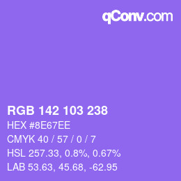 Color code: RGB 142 103 238 | qconv.com