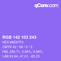 カラーコード: RGB 142 103 243 | qconv.com