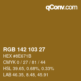 Color code: RGB 142 103 27 | qconv.com