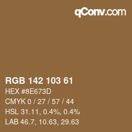 カラーコード: RGB 142 103 61 | qconv.com