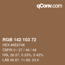 Color code: RGB 142 103 72 | qconv.com