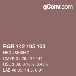 カラーコード: RGB 142 105 103 | qconv.com