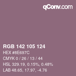Color code: RGB 142 105 124 | qconv.com