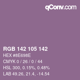 Color code: RGB 142 105 142 | qconv.com