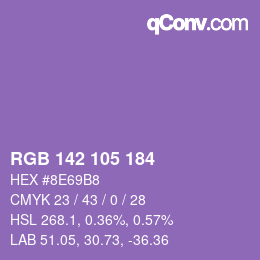 Color code: RGB 142 105 184 | qconv.com