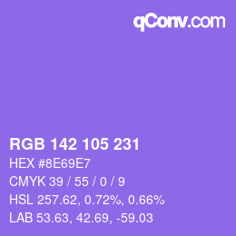 Color code: RGB 142 105 231 | qconv.com