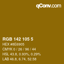 Color code: RGB 142 105 5 | qconv.com