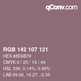 カラーコード: RGB 142 107 121 | qconv.com
