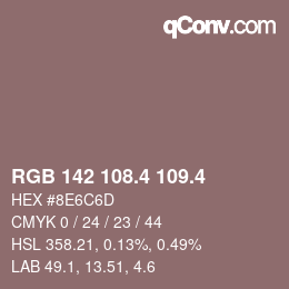カラーコード: RGB 142 108.4 109.4 | qconv.com