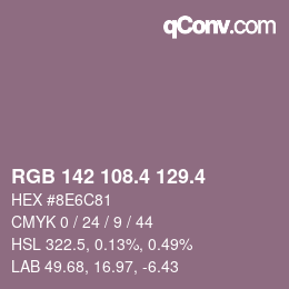 カラーコード: RGB 142 108.4 129.4 | qconv.com