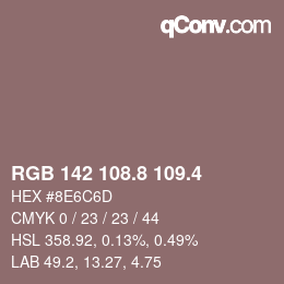 カラーコード: RGB 142 108.8 109.4 | qconv.com