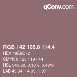 カラーコード: RGB 142 108.8 114.4 | qconv.com
