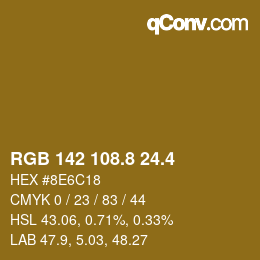 カラーコード: RGB 142 108.8 24.4 | qconv.com