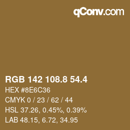 カラーコード: RGB 142 108.8 54.4 | qconv.com