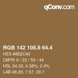 カラーコード: RGB 142 108.8 64.4 | qconv.com