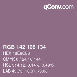 Color code: RGB 142 108 134 | qconv.com