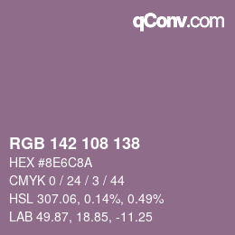 Farbcode: RGB 142 108 138 | qconv.com