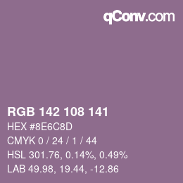 カラーコード: RGB 142 108 141 | qconv.com