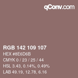 Código de color: RGB 142 109 107 | qconv.com