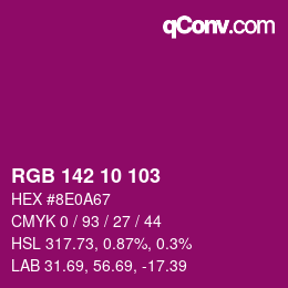 Farbcode: RGB 142 10 103 | qconv.com