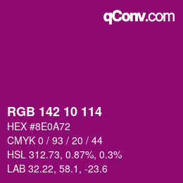 カラーコード: RGB 142 10 114 | qconv.com