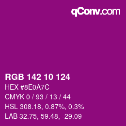 Color code: RGB 142 10 124 | qconv.com