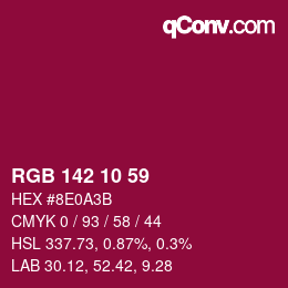 Color code: RGB 142 10 59 | qconv.com