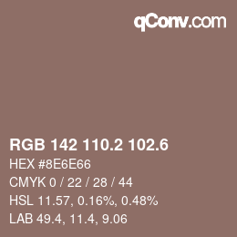 カラーコード: RGB 142 110.2 102.6 | qconv.com