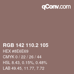 カラーコード: RGB 142 110.2 105 | qconv.com