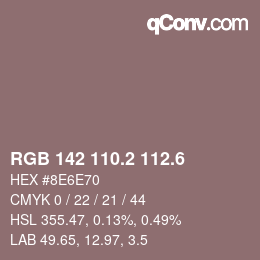 カラーコード: RGB 142 110.2 112.6 | qconv.com