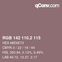 カラーコード: RGB 142 110.2 115 | qconv.com