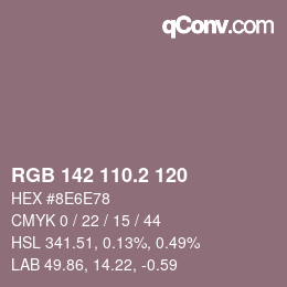 カラーコード: RGB 142 110.2 120 | qconv.com