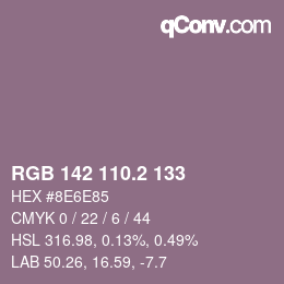 カラーコード: RGB 142 110.2 133 | qconv.com