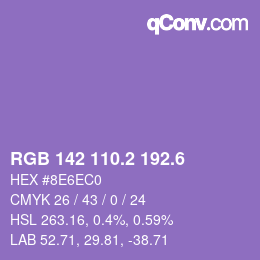 カラーコード: RGB 142 110.2 192.6 | qconv.com