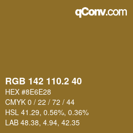 カラーコード: RGB 142 110.2 40 | qconv.com