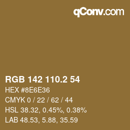 カラーコード: RGB 142 110.2 54 | qconv.com