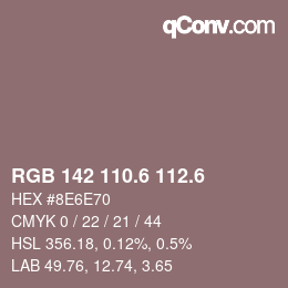カラーコード: RGB 142 110.6 112.6 | qconv.com