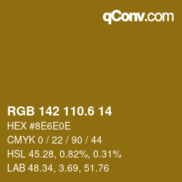 カラーコード: RGB 142 110.6 14 | qconv.com