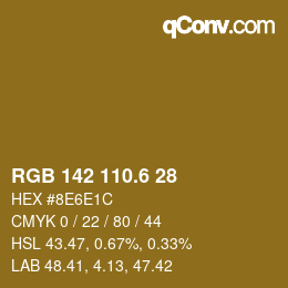 カラーコード: RGB 142 110.6 28 | qconv.com
