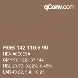 カラーコード: RGB 142 110.6 90 | qconv.com
