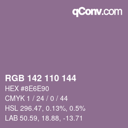 カラーコード: RGB 142 110 144 | qconv.com