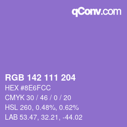 Color code: RGB 142 111 204 | qconv.com