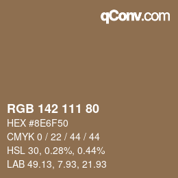 Código de color: RGB 142 111 80 | qconv.com