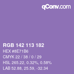 Color code: RGB 142 113 182 | qconv.com