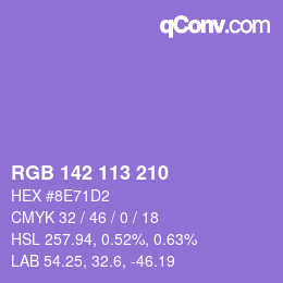Color code: RGB 142 113 210 | qconv.com