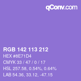 Color code: RGB 142 113 212 | qconv.com