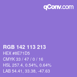 Color code: RGB 142 113 213 | qconv.com