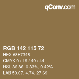Código de color: RGB 142 115 72 | qconv.com