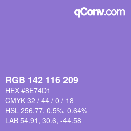 Color code: RGB 142 116 209 | qconv.com